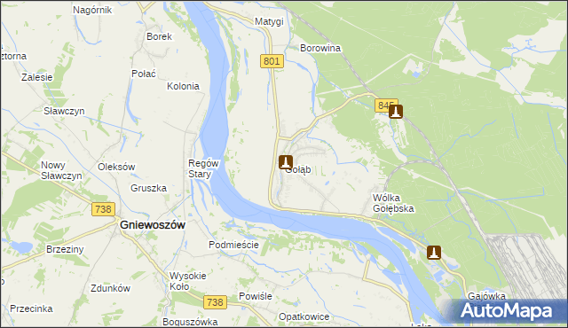 mapa Gołąb gmina Puławy, Gołąb gmina Puławy na mapie Targeo