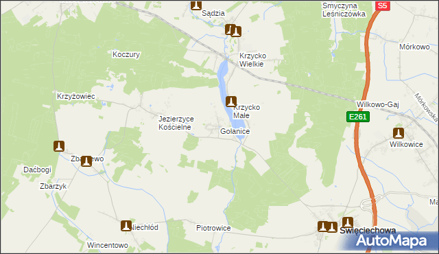 mapa Gołanice, Gołanice na mapie Targeo