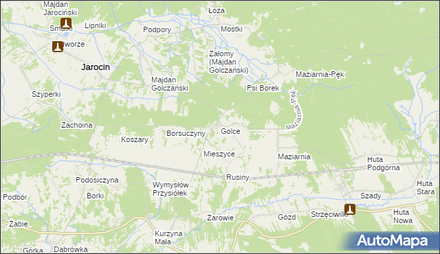 mapa Golce gmina Jarocin, Golce gmina Jarocin na mapie Targeo