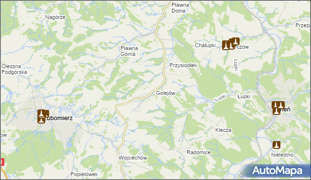 mapa Golejów, Golejów na mapie Targeo