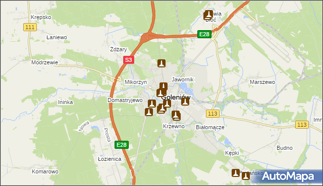 mapa Goleniów, Goleniów na mapie Targeo