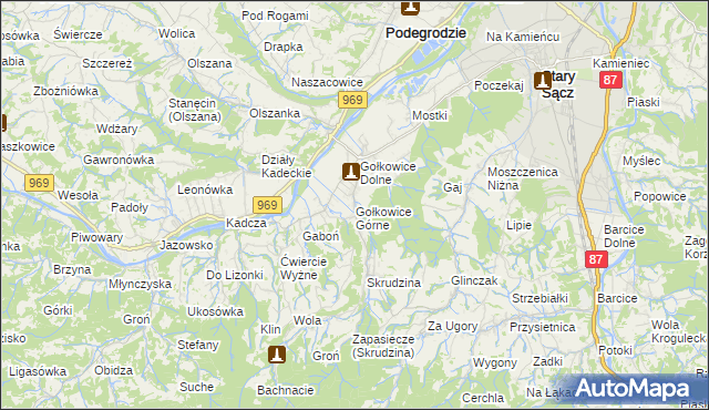 mapa Gołkowice Górne, Gołkowice Górne na mapie Targeo