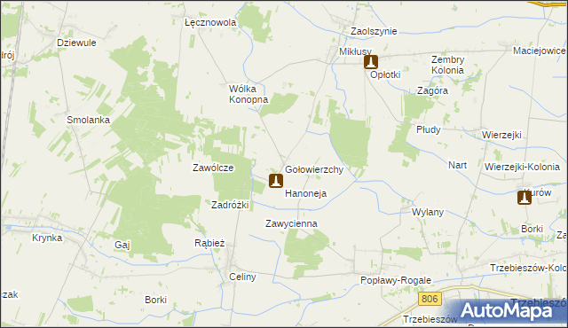 mapa Gołowierzchy, Gołowierzchy na mapie Targeo