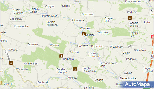 mapa Gołyszyn, Gołyszyn na mapie Targeo