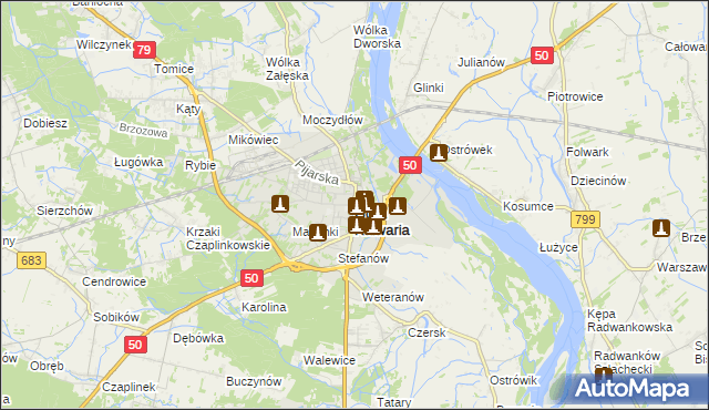 mapa Góra Kalwaria, Góra Kalwaria na mapie Targeo