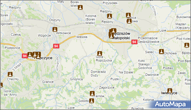 mapa Góra Ropczycka, Góra Ropczycka na mapie Targeo