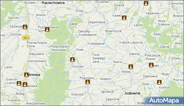 mapa Góra Świętego Jana, Góra Świętego Jana na mapie Targeo