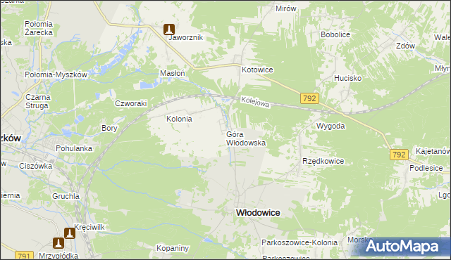mapa Góra Włodowska, Góra Włodowska na mapie Targeo
