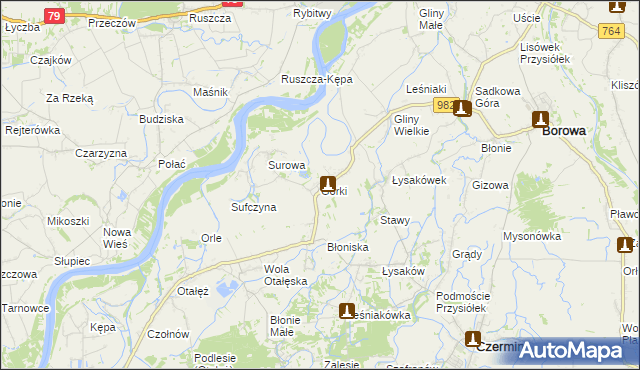 mapa Górki gmina Borowa, Górki gmina Borowa na mapie Targeo