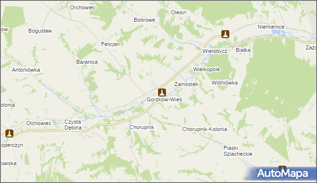 mapa Gorzków-Osada, Gorzków-Osada na mapie Targeo