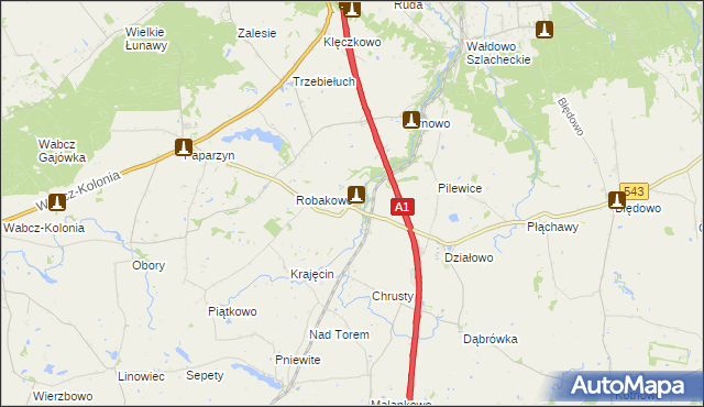 mapa Gorzuchowo gmina Stolno, Gorzuchowo gmina Stolno na mapie Targeo