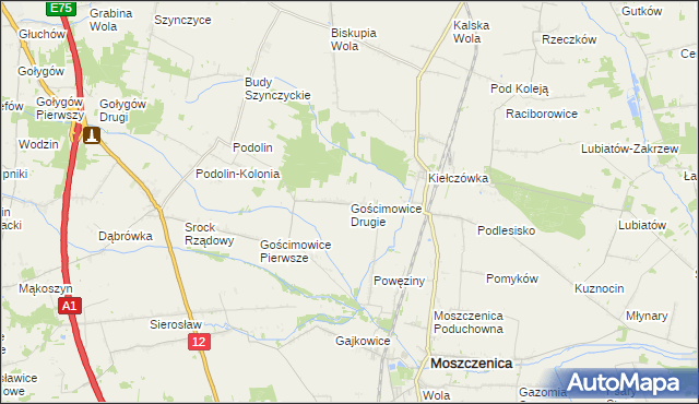 mapa Gościmowice Drugie, Gościmowice Drugie na mapie Targeo