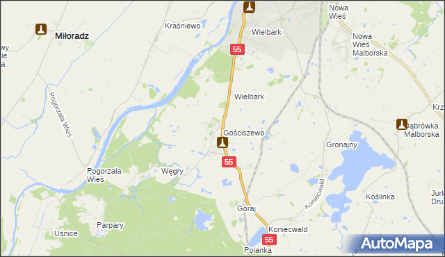 mapa Gościszewo, Gościszewo na mapie Targeo