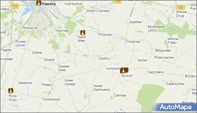 mapa Gośliny, Gośliny na mapie Targeo