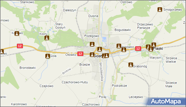 mapa Gostyń, Gostyń na mapie Targeo