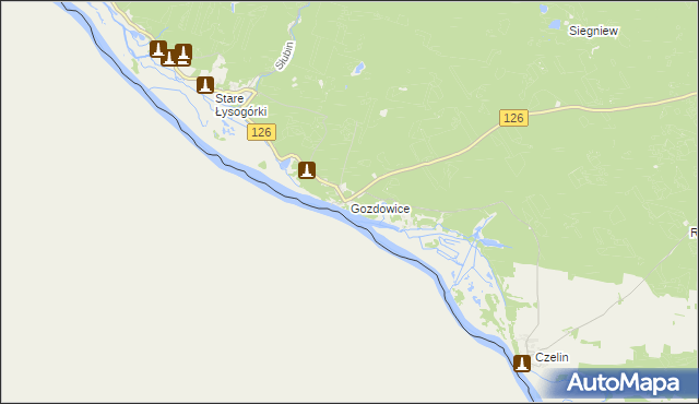 mapa Gozdowice, Gozdowice na mapie Targeo