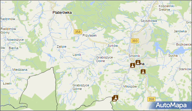 mapa Grabiszyce Dolne, Grabiszyce Dolne na mapie Targeo