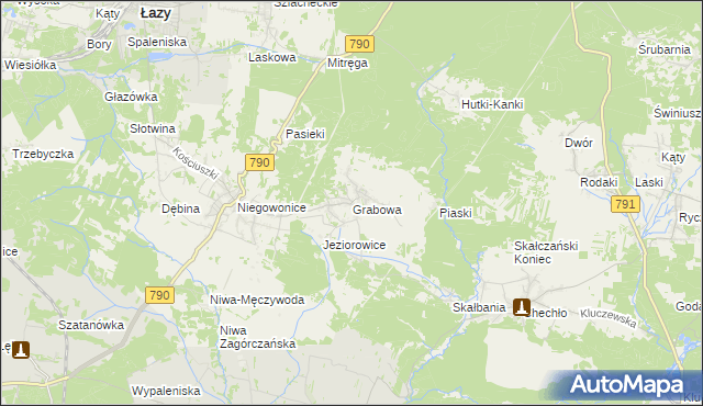 mapa Grabowa gmina Łazy, Grabowa gmina Łazy na mapie Targeo