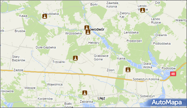 mapa Grabowce Górne, Grabowce Górne na mapie Targeo