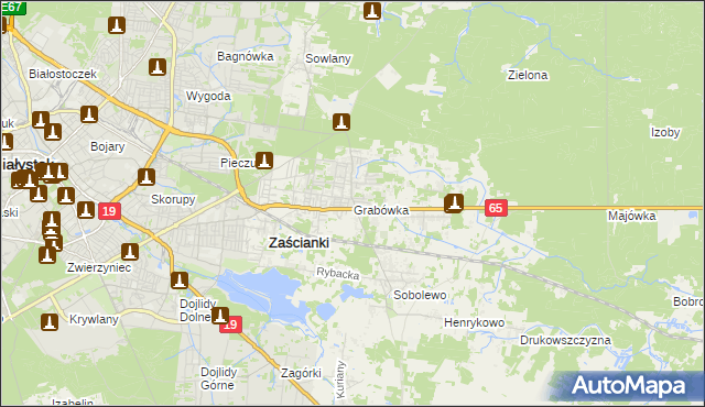 mapa Grabówka gmina Supraśl, Grabówka gmina Supraśl na mapie Targeo