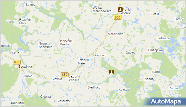 mapa Grabowo gmina Gołdap, Grabowo gmina Gołdap na mapie Targeo