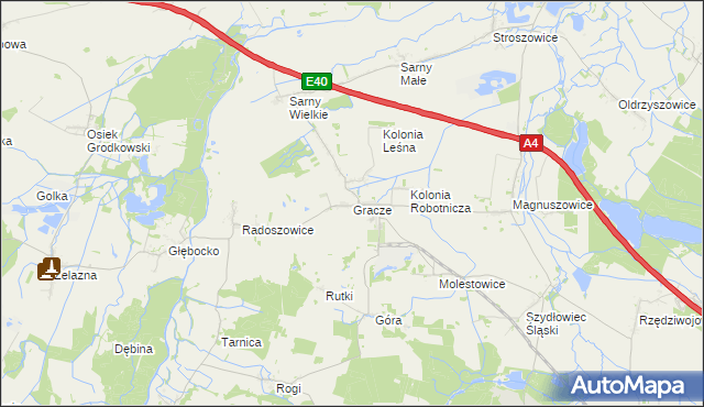 mapa Gracze, Gracze na mapie Targeo