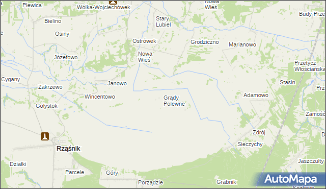 mapa Grądy Polewne, Grądy Polewne na mapie Targeo