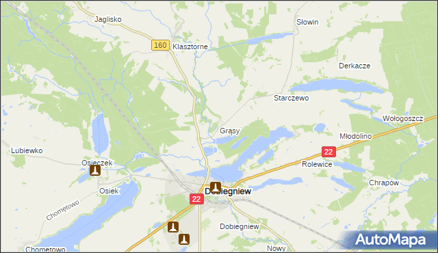 mapa Grąsy, Grąsy na mapie Targeo