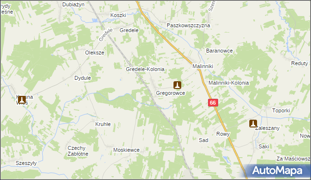 mapa Gregorowce, Gregorowce na mapie Targeo