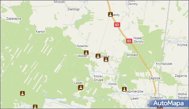 mapa Gręzówka, Gręzówka na mapie Targeo