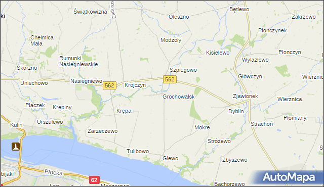 mapa Grochowalsk, Grochowalsk na mapie Targeo