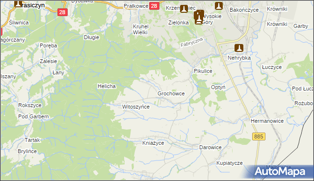 mapa Grochowce, Grochowce na mapie Targeo
