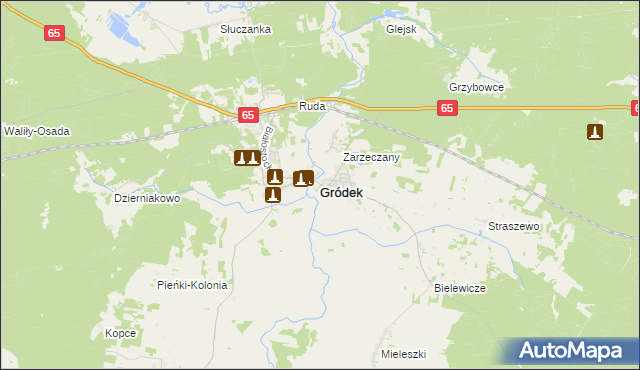 mapa Gródek powiat białostocki, Gródek powiat białostocki na mapie Targeo