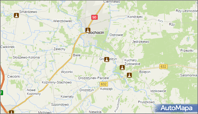 mapa Gromadzyn, Gromadzyn na mapie Targeo