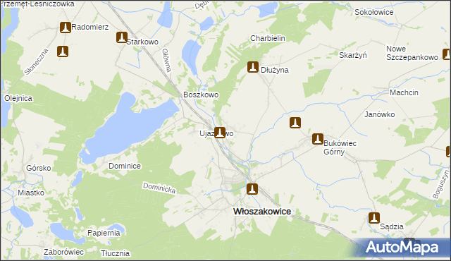 mapa Grotniki gmina Włoszakowice, Grotniki gmina Włoszakowice na mapie Targeo