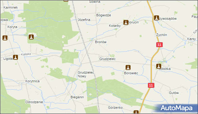 mapa Grudzielec, Grudzielec na mapie Targeo