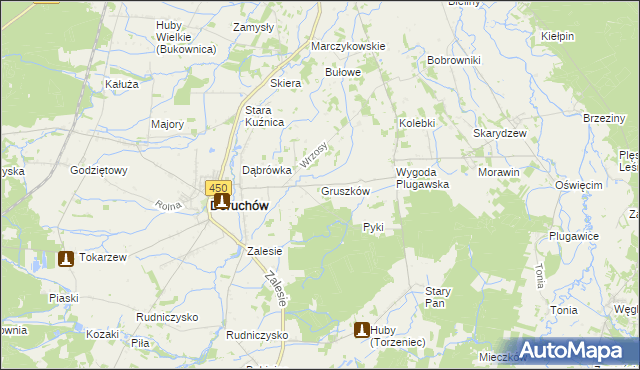 mapa Gruszków gmina Doruchów, Gruszków gmina Doruchów na mapie Targeo