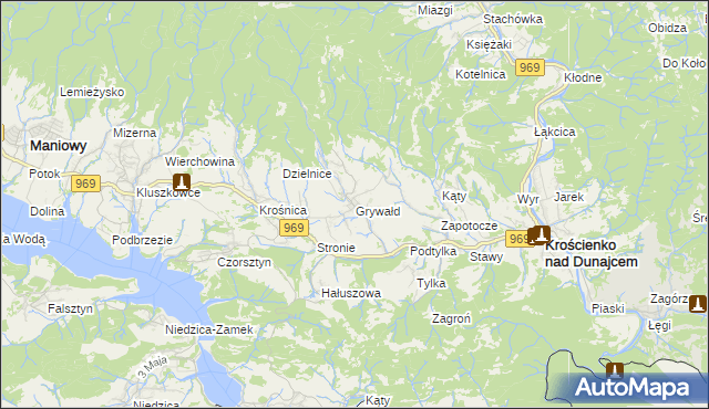 mapa Grywałd, Grywałd na mapie Targeo