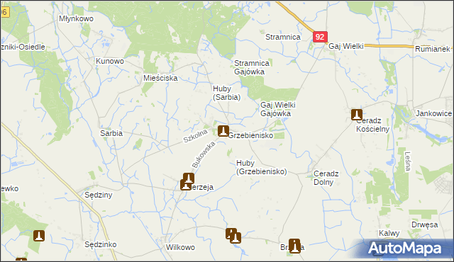 mapa Grzebienisko, Grzebienisko na mapie Targeo
