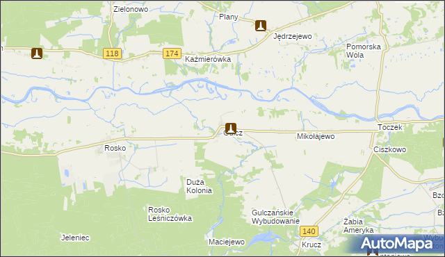 mapa Gulcz, Gulcz na mapie Targeo