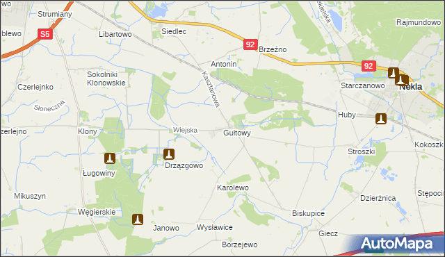 mapa Gułtowy, Gułtowy na mapie Targeo