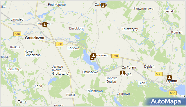 mapa Hartowiec, Hartowiec na mapie Targeo