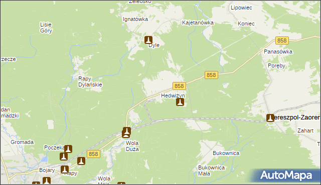 mapa Hedwiżyn, Hedwiżyn na mapie Targeo