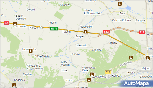 mapa Henrysin gmina Chełm, Henrysin gmina Chełm na mapie Targeo