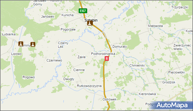 mapa Horodnianka gmina Suchowola, Horodnianka gmina Suchowola na mapie Targeo