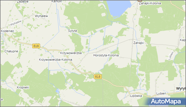mapa Horostyta-Kolonia, Horostyta-Kolonia na mapie Targeo