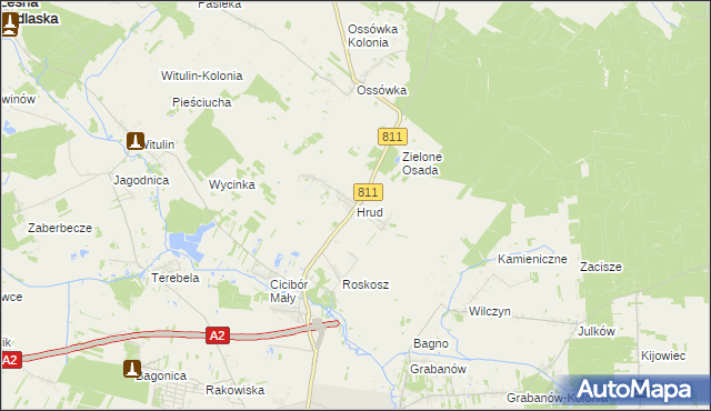 mapa Hrud, Hrud na mapie Targeo