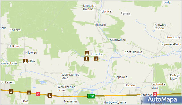 mapa Husinka, Husinka na mapie Targeo