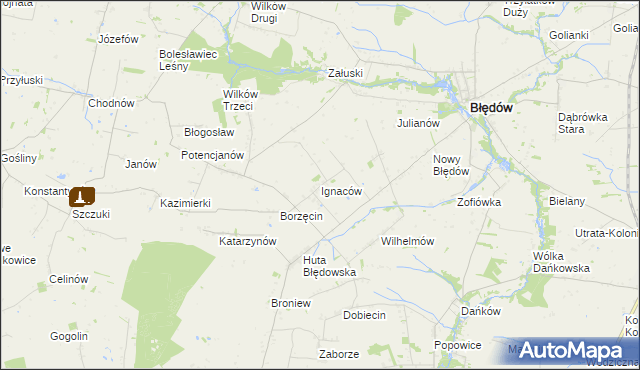 mapa Ignaców gmina Błędów, Ignaców gmina Błędów na mapie Targeo