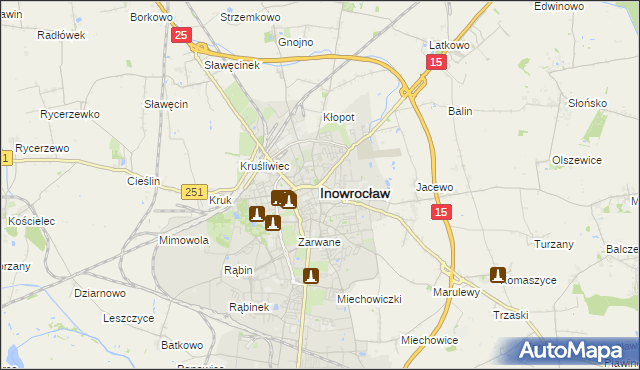 mapa Inowrocławia, Inowrocław na mapie Targeo